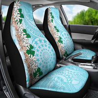 Cook Islands Tiare Maori With Conch Shell Car Seat Cover Pasifika Fest Polynesian Tattoo Turquoise