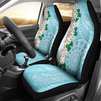 Cook Islands Tiare Maori With Conch Shell Car Seat Cover Pasifika Fest Polynesian Tattoo Turquoise