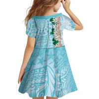 Cook Islands Tiare Maori With Conch Shell Family Matching Off Shoulder Maxi Dress and Hawaiian Shirt Pasifika Fest Polynesian Tattoo Turquoise