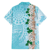 Cook Islands Tiare Maori With Conch Shell Family Matching Off Shoulder Short Dress and Hawaiian Shirt Pasifika Fest Polynesian Tattoo Turquoise LT14 - Polynesian Pride