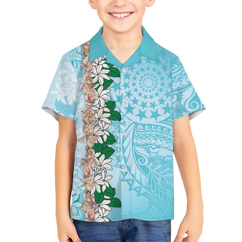 Cook Islands Tiare Maori With Conch Shell Hawaiian Shirt Pasifika Fest Polynesian Tattoo Turquoise