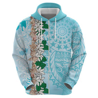 Cook Islands Tiare Maori With Conch Shell Hoodie Pasifika Fest Polynesian Tattoo Turquoise