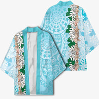 Cook Islands Tiare Maori With Conch Shell Kimono Pasifika Fest Polynesian Tattoo Turquoise