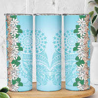 Cook Islands Tiare Maori With Conch Shell Skinny Tumbler Pasifika Fest Polynesian Tattoo Turquoise LT14 - Polynesian Pride