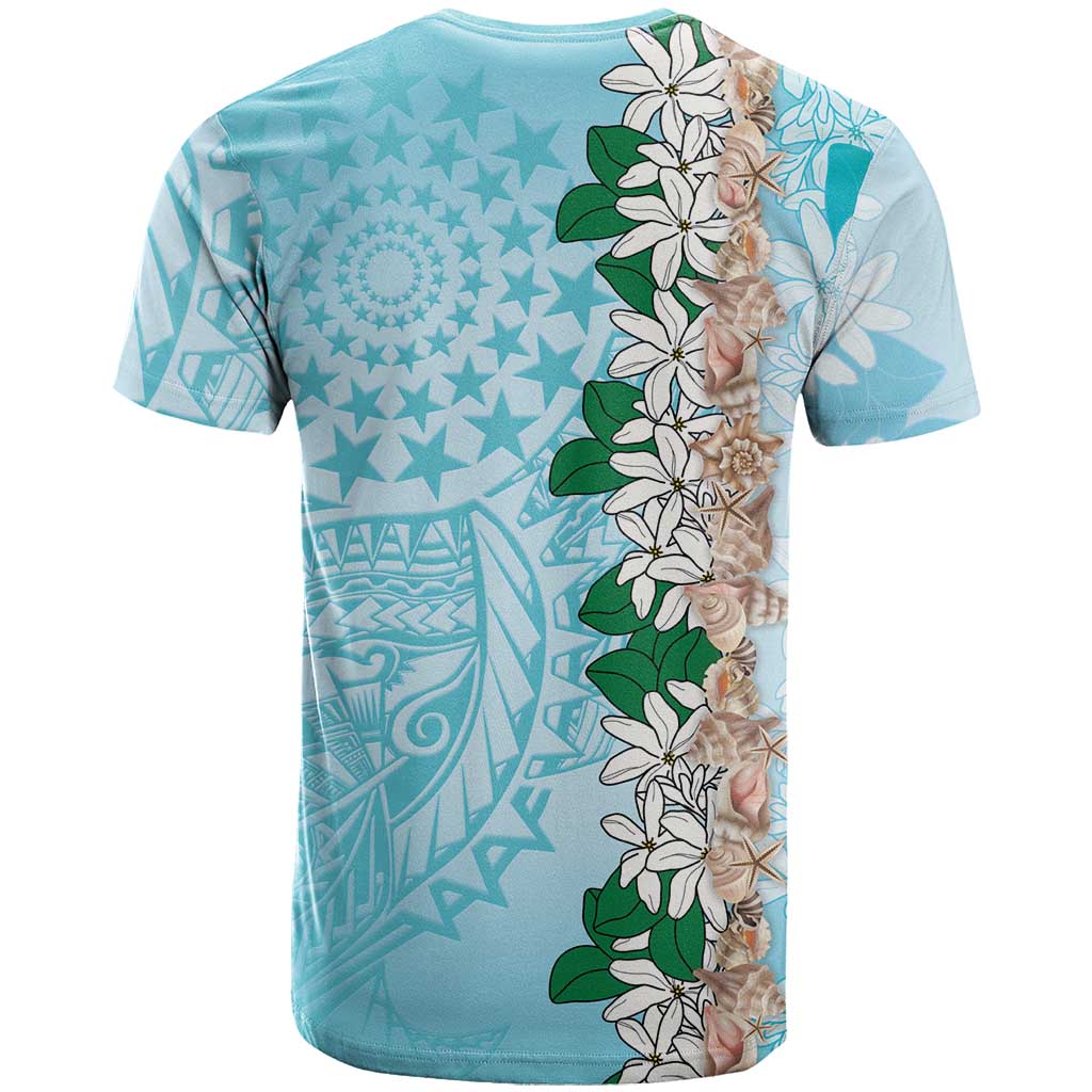 Cook Islands Tiare Maori With Conch Shell T Shirt Pasifika Fest Polynesian Tattoo Turquoise