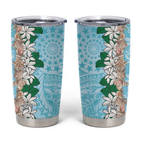 Cook Islands Tiare Maori With Conch Shell Tumbler Cup Pasifika Fest Polynesian Tattoo Turquoise