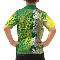 Cook Islands Tiare Maori With Conch Shell Family Matching Mermaid Dress and Hawaiian Shirt Pasifika Fest Polynesian Tattoo Green LT14 - Polynesian Pride