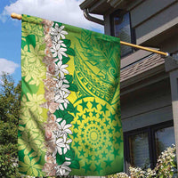 Cook Islands Tiare Maori With Conch Shell Garden Flag Pasifika Fest Polynesian Tattoo Green LT14 - Polynesian Pride