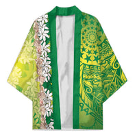 Cook Islands Tiare Maori With Conch Shell Kimono Pasifika Fest Polynesian Tattoo Green