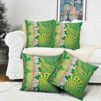 Cook Islands Tiare Maori With Conch Shell Pillow Cover Pasifika Fest Polynesian Tattoo Green