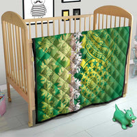 Cook Islands Tiare Maori With Conch Shell Quilt Pasifika Fest Polynesian Tattoo Green LT14 - Polynesian Pride