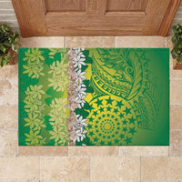 Cook Islands Tiare Maori With Conch Shell Rubber Doormat Pasifika Fest Polynesian Tattoo Green LT14 Green - Polynesian Pride