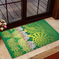Cook Islands Tiare Maori With Conch Shell Rubber Doormat Pasifika Fest Polynesian Tattoo Green LT14 - Polynesian Pride