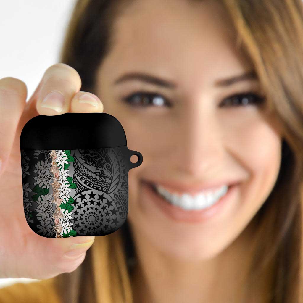 Cook Islands Tiare Maori With Conch Shell AirPods Case Pasifika Fest Polynesian Tattoo Black LT14 - Polynesian Pride