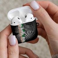 Cook Islands Tiare Maori With Conch Shell AirPods Case Pasifika Fest Polynesian Tattoo Black LT14 - Polynesian Pride