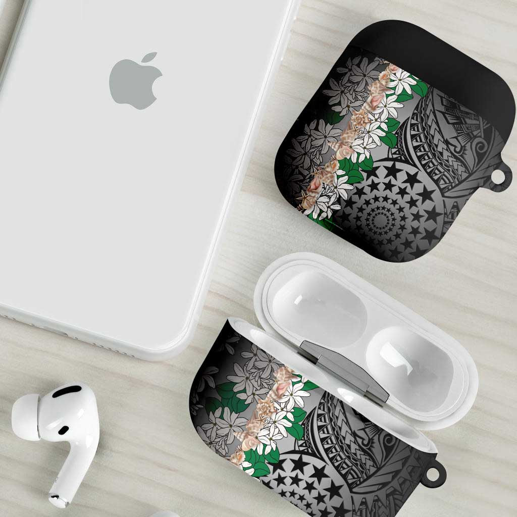 Cook Islands Tiare Maori With Conch Shell AirPods Case Pasifika Fest Polynesian Tattoo Black LT14 - Polynesian Pride