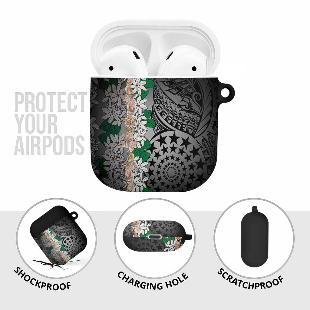 Cook Islands Tiare Maori With Conch Shell AirPods Case Pasifika Fest Polynesian Tattoo Black LT14 - Polynesian Pride