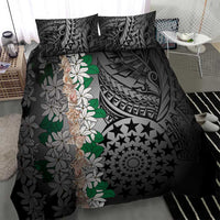 Cook Islands Tiare Maori With Conch Shell Bedding Set Pasifika Fest Polynesian Tattoo Black
