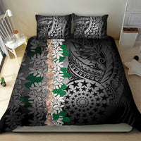 Cook Islands Tiare Maori With Conch Shell Bedding Set Pasifika Fest Polynesian Tattoo Black