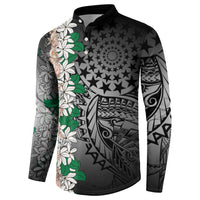 Cook Islands Tiare Maori With Conch Shell Button Sweatshirt Pasifika Fest Polynesian Tattoo Black