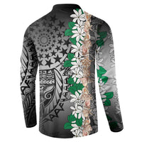 Cook Islands Tiare Maori With Conch Shell Button Sweatshirt Pasifika Fest Polynesian Tattoo Black