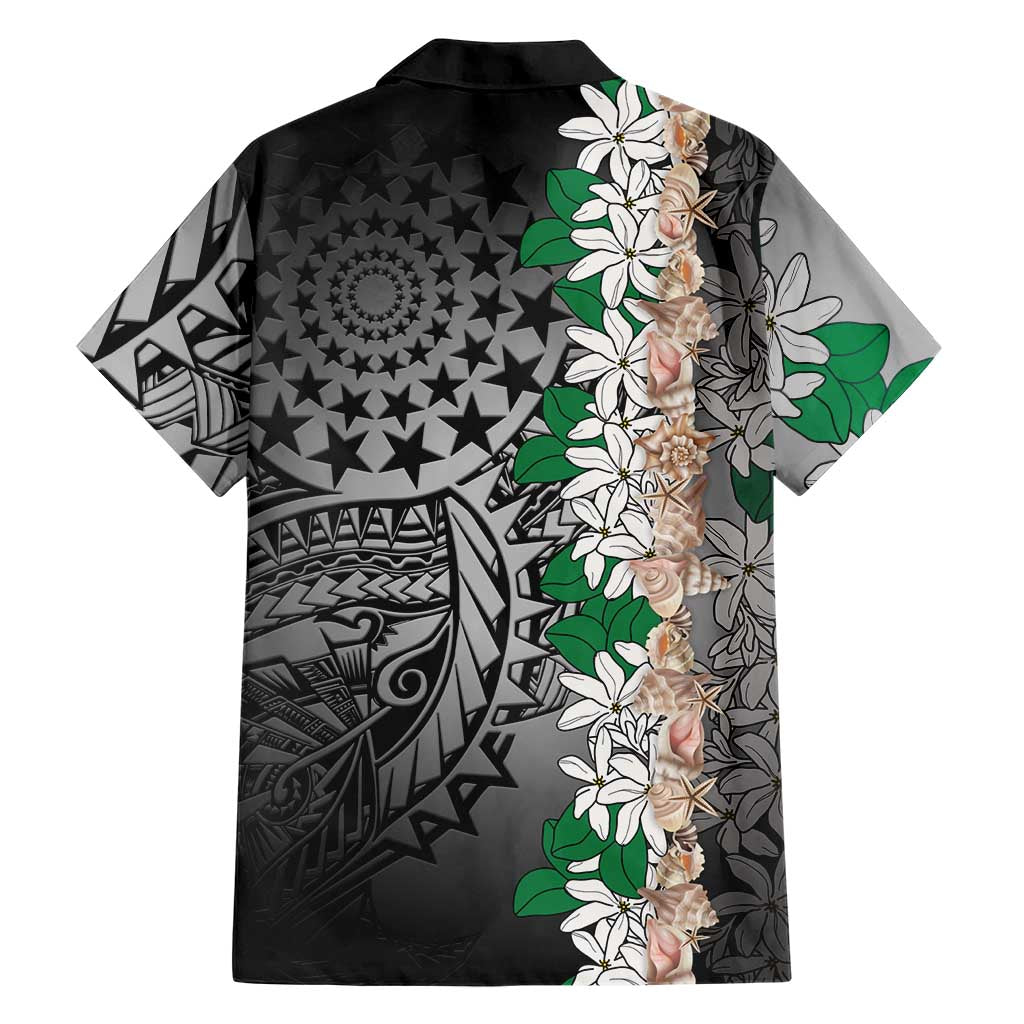 Cook Islands Tiare Maori With Conch Shell Family Matching Tank Maxi Dress and Hawaiian Shirt Pasifika Fest Polynesian Tattoo Black LT14 - Polynesian Pride