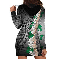 Cook Islands Tiare Maori With Conch Shell Hoodie Dress Pasifika Fest Polynesian Tattoo Black LT14 - Polynesian Pride