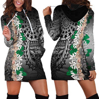 Cook Islands Tiare Maori With Conch Shell Hoodie Dress Pasifika Fest Polynesian Tattoo Black LT14 - Polynesian Pride