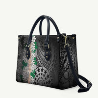 Cook Islands Tiare Maori With Conch Shell Leather Bag Pasifika Fest Polynesian Tattoo Black