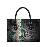Cook Islands Tiare Maori With Conch Shell Leather Bag Pasifika Fest Polynesian Tattoo Black