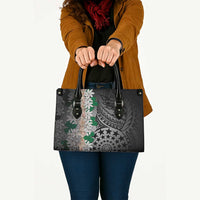 Cook Islands Tiare Maori With Conch Shell Leather Bag Pasifika Fest Polynesian Tattoo Black