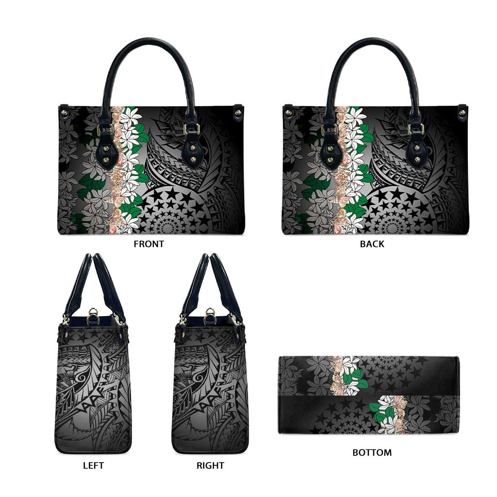 Cook Islands Tiare Maori With Conch Shell Leather Bag Pasifika Fest Polynesian Tattoo Black