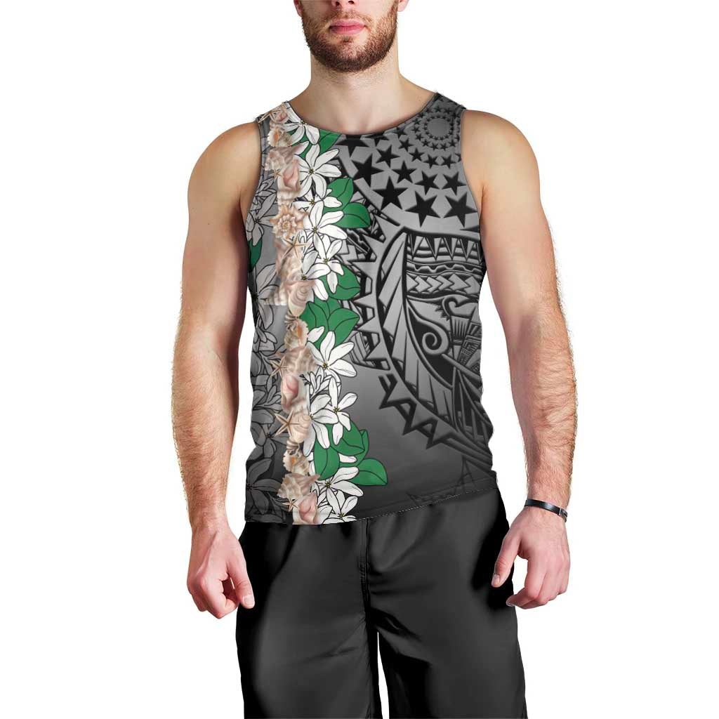 Cook Islands Tiare Maori With Conch Shell Men Tank Top Pasifika Fest Polynesian Tattoo Black LT14 - Polynesian Pride