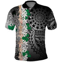Cook Islands Tiare Maori With Conch Shell Polo Shirt Pasifika Fest Polynesian Tattoo Black