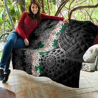 Cook Islands Tiare Maori With Conch Shell Quilt Pasifika Fest Polynesian Tattoo Black