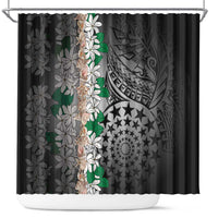 Cook Islands Tiare Maori With Conch Shell Shower Curtain Pasifika Fest Polynesian Tattoo Black