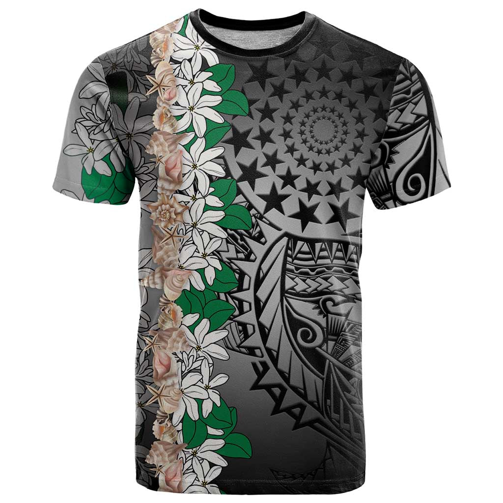 Cook Islands Tiare Maori With Conch Shell T Shirt Pasifika Fest Polynesian Tattoo Black LT14 Black - Polynesian Pride