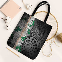 Cook Islands Tiare Maori With Conch Shell Tote Bag Pasifika Fest Polynesian Tattoo Black LT14 Black Strap One Size Black - Polynesian Pride