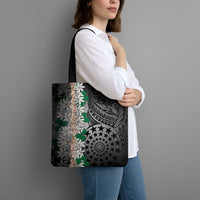 Cook Islands Tiare Maori With Conch Shell Tote Bag Pasifika Fest Polynesian Tattoo Black LT14 - Polynesian Pride
