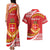 Personalised Kolisi Tonga College Atele Couples Matching Tank Maxi Dress and Hawaiian Shirt Mate Maa Tonga 142 Years Anniversary