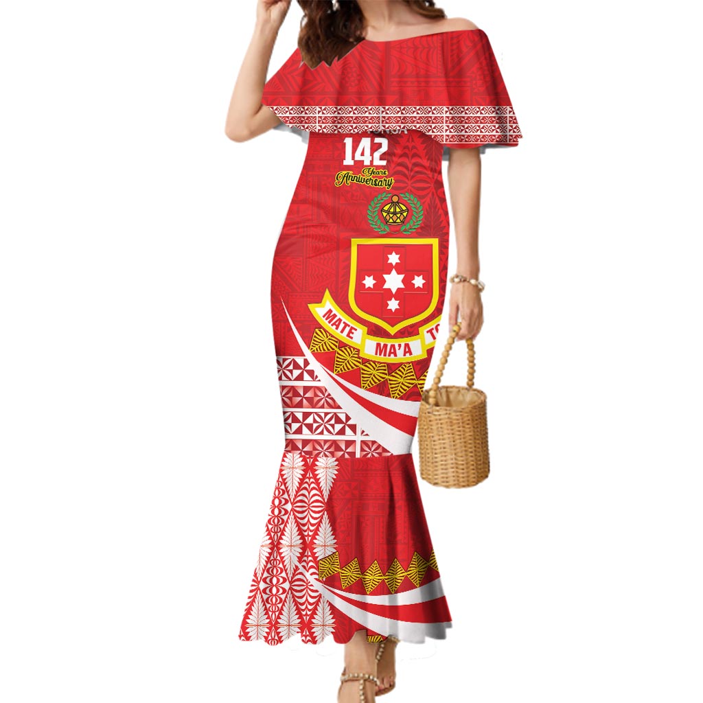 Personalised Kolisi Tonga College Atele Family Matching Mermaid Dress and Hawaiian Shirt Mate Maa Tonga 142 Years Anniversary