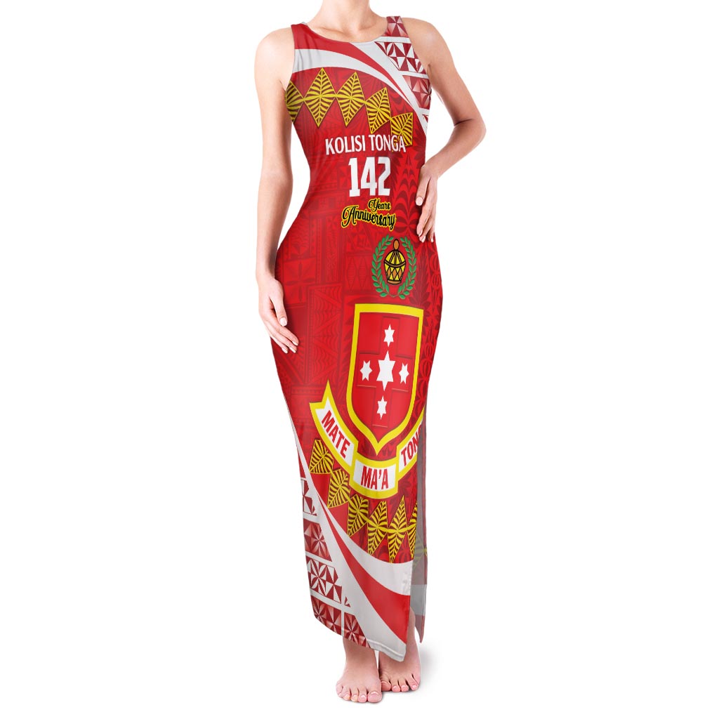 Personalised Kolisi Tonga College Atele Family Matching Tank Maxi Dress and Hawaiian Shirt Mate Maa Tonga 142 Years Anniversary