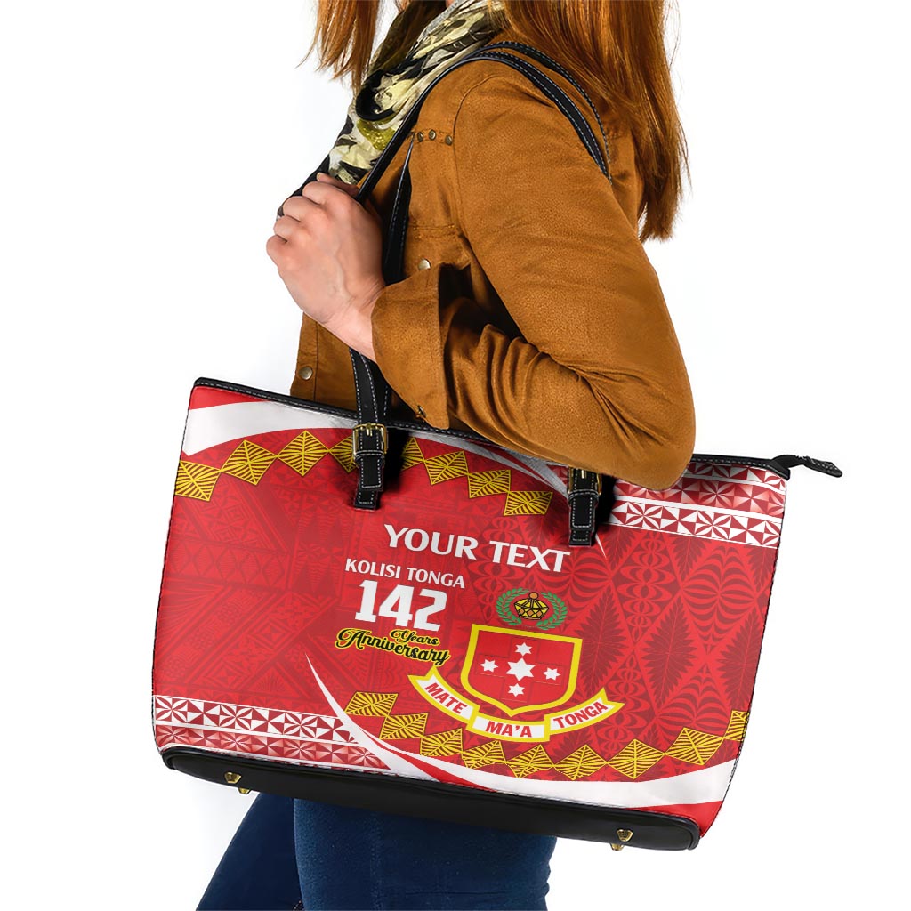 Personalised Kolisi Tonga College Atele Leather Tote Bag Mate Maa Tonga 142 Years Anniversary