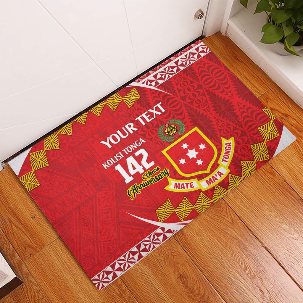 Personalised Kolisi Tonga College Atele Rubber Doormat Mate Maa Tonga 142 Years Anniversary