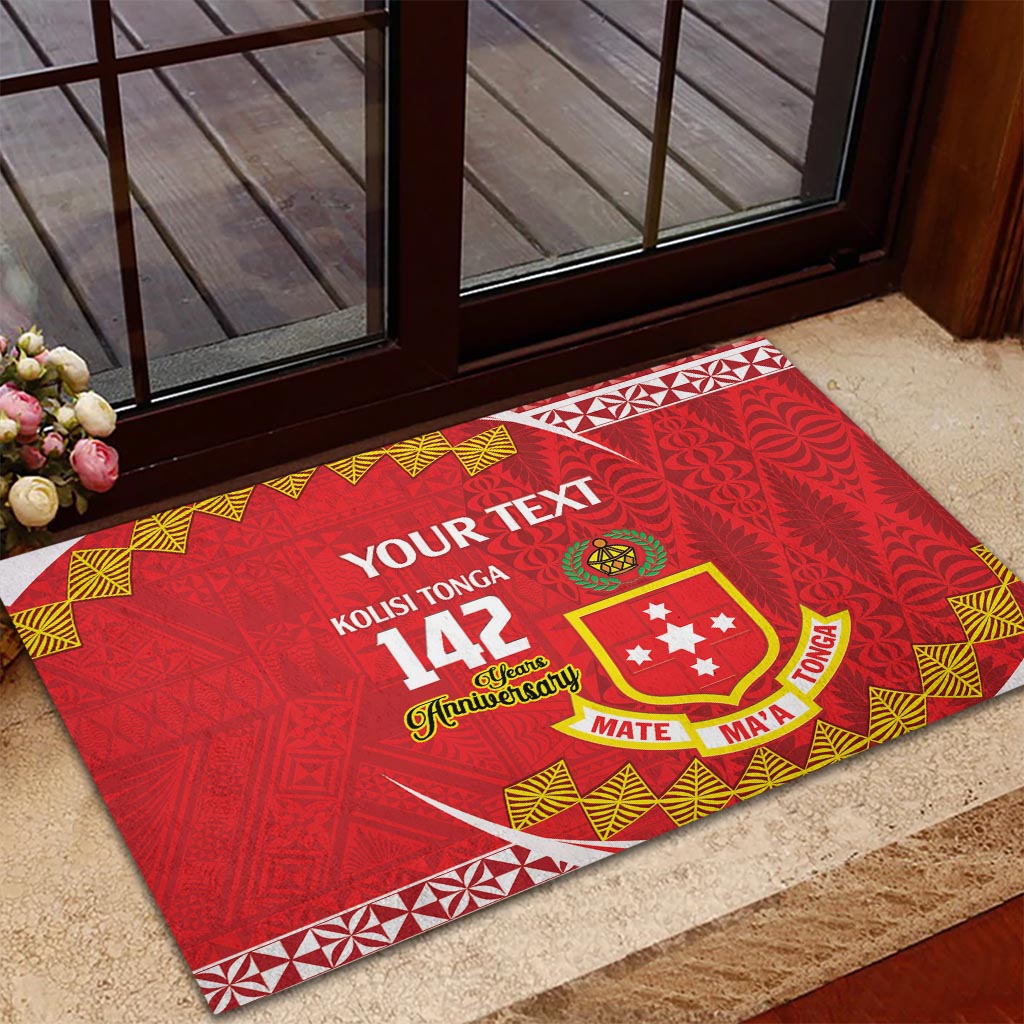 Personalised Kolisi Tonga College Atele Rubber Doormat Mate Maa Tonga 142 Years Anniversary