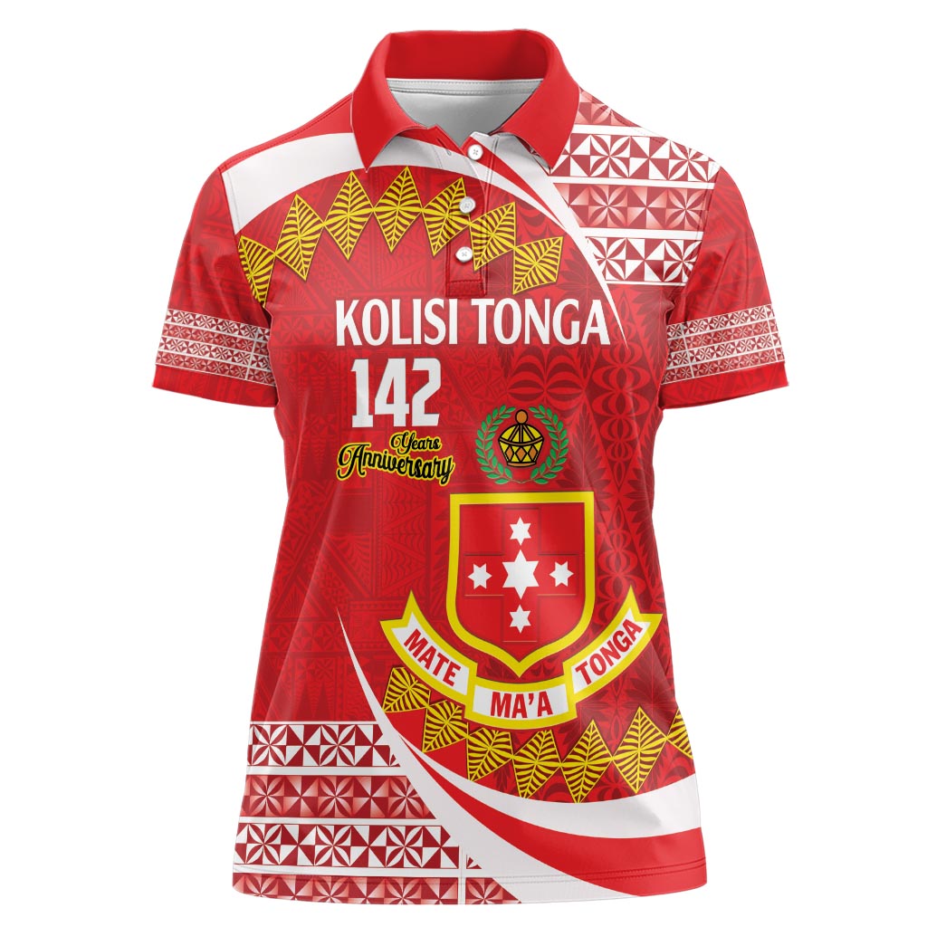 Personalised Kolisi Tonga College Atele Women Polo Shirt Mate Maa Tonga 142 Years Anniversary