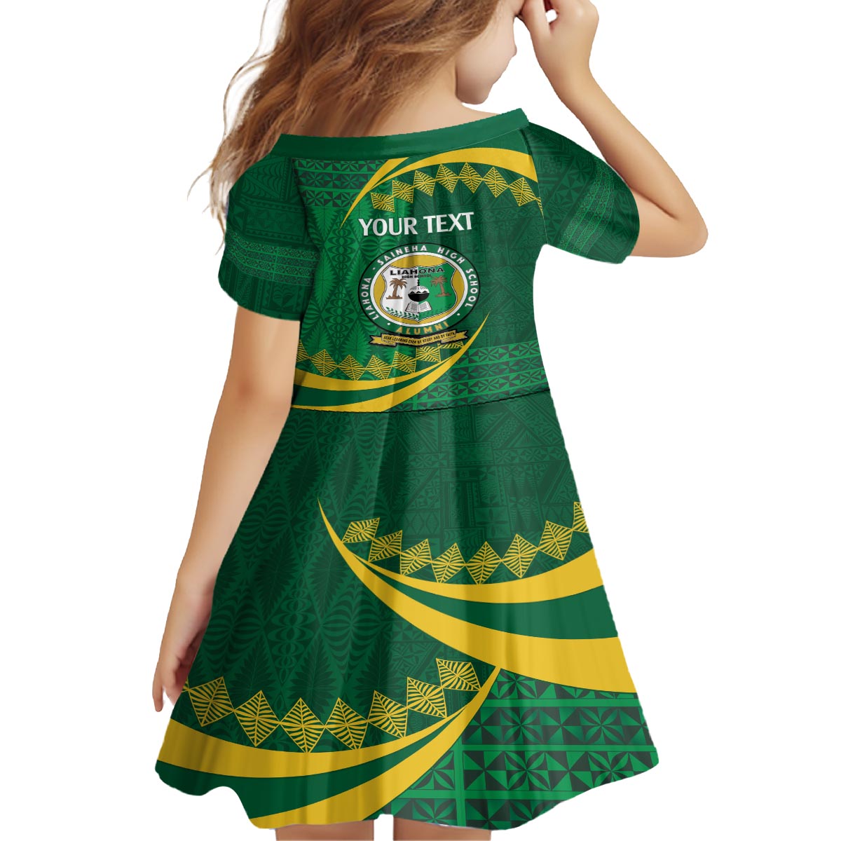 Personalised Tonga Liahona-Saineha High School Family Matching Puletasi and Hawaiian Shirt Happy 76 Years Anniversary