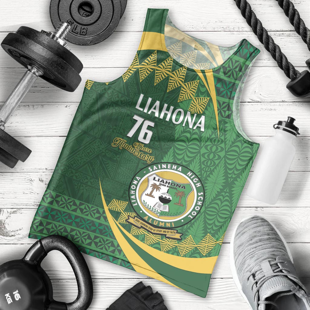 Personalised Tonga Liahona-Saineha High School Men Tank Top Happy 76 Years Anniversary