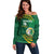 Personalised Tonga Liahona-Saineha High School Off Shoulder Sweater Happy 76 Years Anniversary