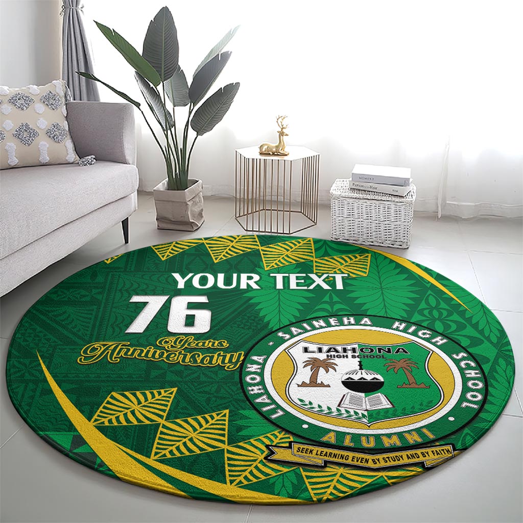 Personalised Tonga Liahona-Saineha High School Round Carpet Happy 76 Years Anniversary
